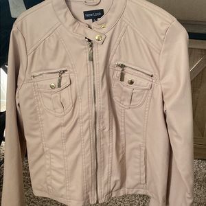 Light peach faux leather jacket